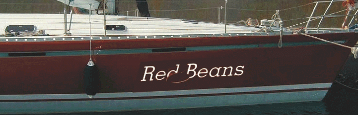 Red Boat Lettering Red Beans graphics for a red boat - Boat Lettering